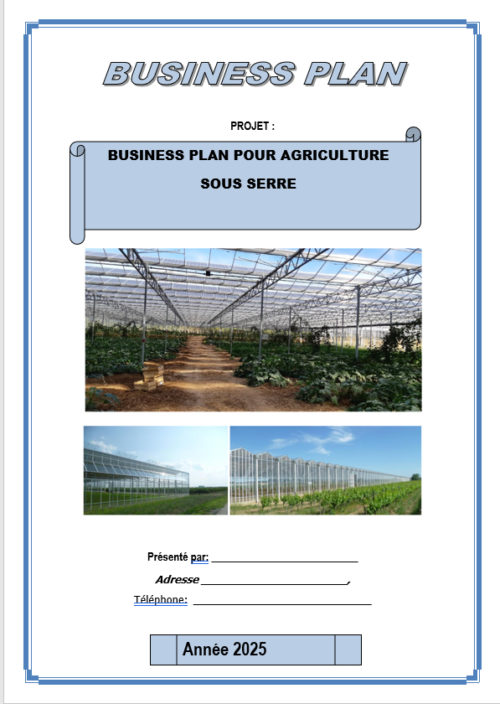 Business plan agriculture sous serre