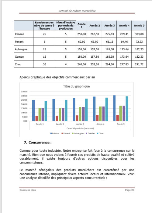 Business plan culture sous serre à télécharger (Word et Excel) – Image 4